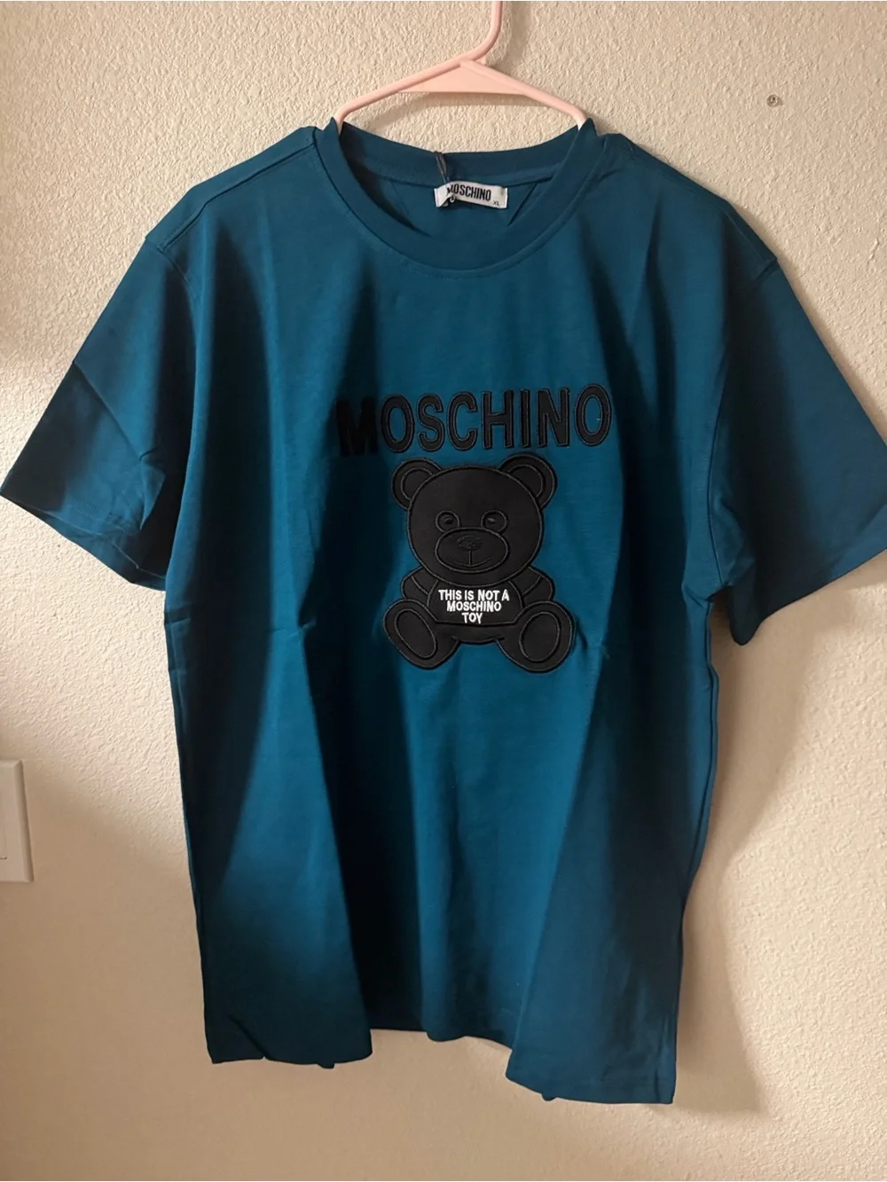 Moschino Kids Teal Bear Logo Tee